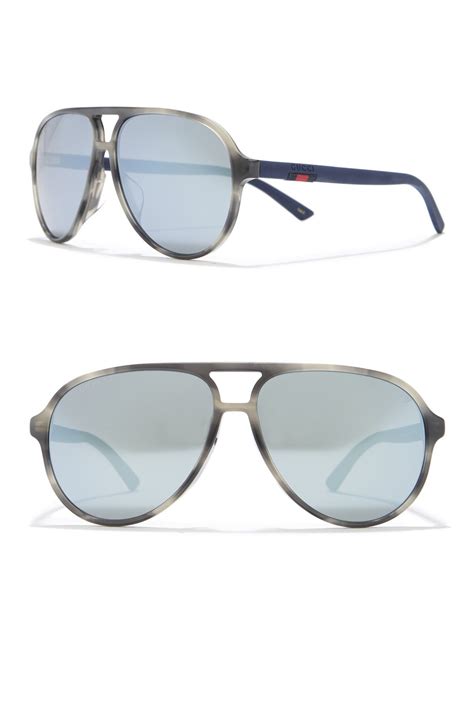 grey pilot gucci sunglasses|Gucci 60mm aviator sunglasses.